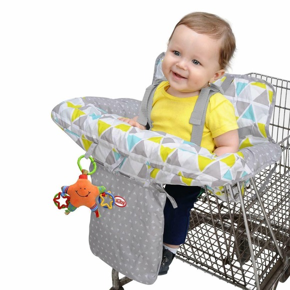 Nuby Baby Shopping Cart Cover and High Chair Cover 2 in 1 Geometric Triangles - Picture 1 of 6